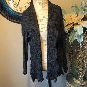 AEO soft and sexy plush gray waffle knit cardigan